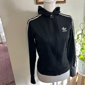 Adidas Black Hoodie with White Accents